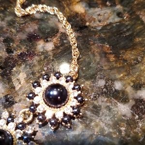 The Nazm Lace Bib - Black Pearl